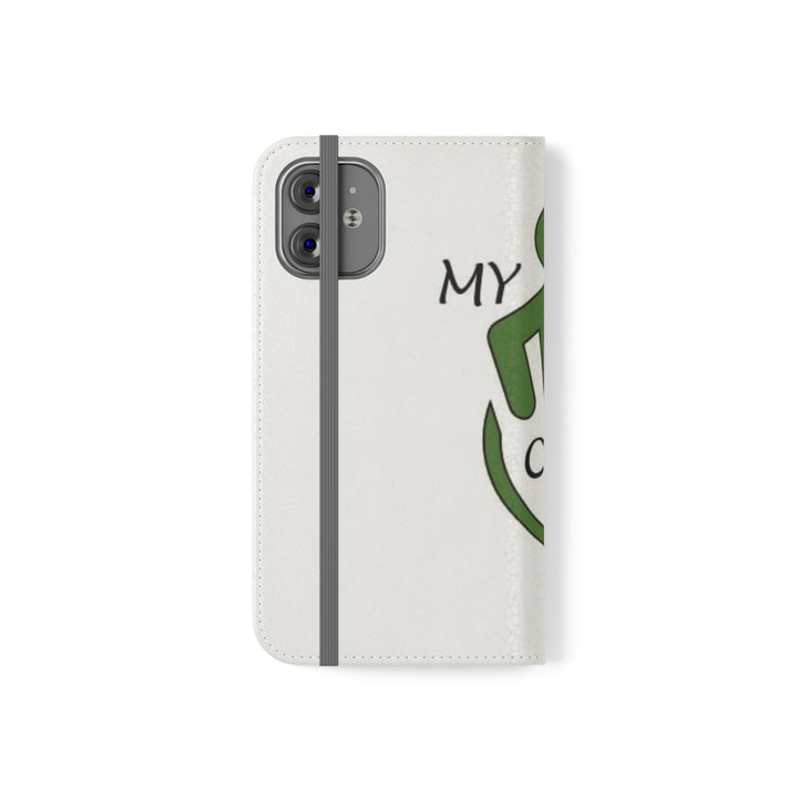 Closed phone case with company logo white color plus logo colors