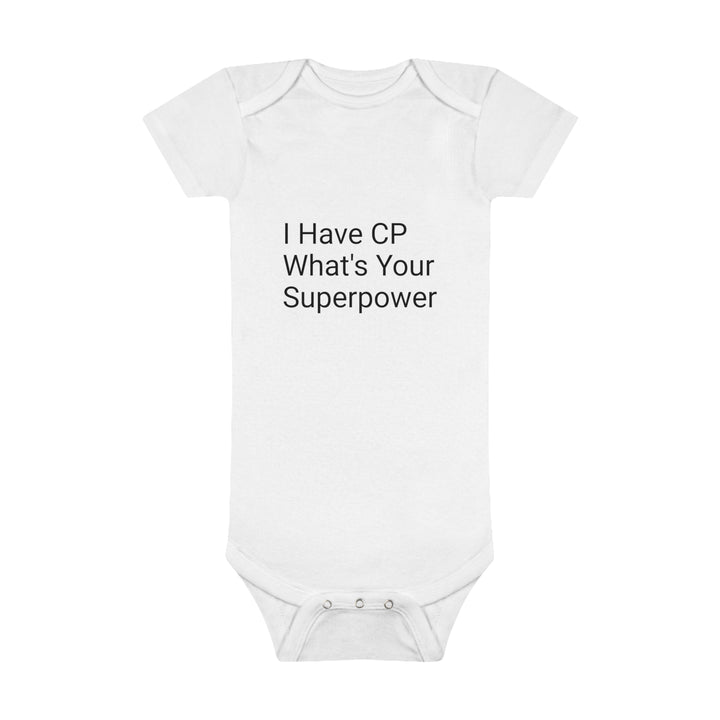 I Have CP What's Your Superpower Onesie® Organic Baby Bodysuit