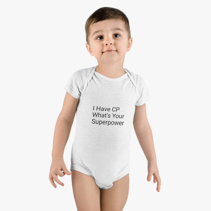 I Have CP What's Your Superpower Onesie® Organic Baby Bodysuit