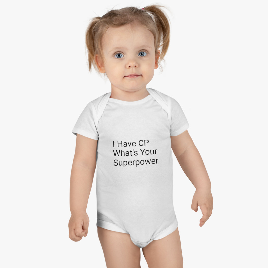 I Have CP What's Your Superpower Onesie® Organic Baby Bodysuit