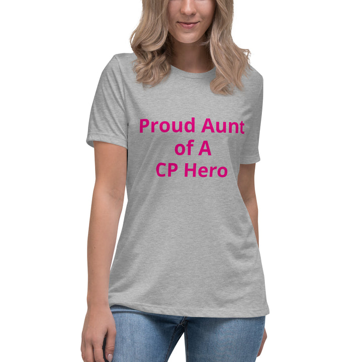 Proud Aunt of A CP Hero Women's Relaxed T-Shirt Pink