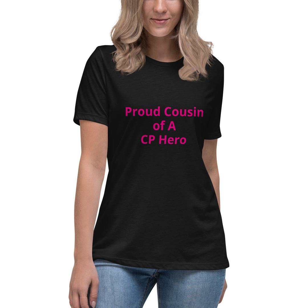 Orgulloso primo de un héroe CP camiseta relajada para mujer rosa