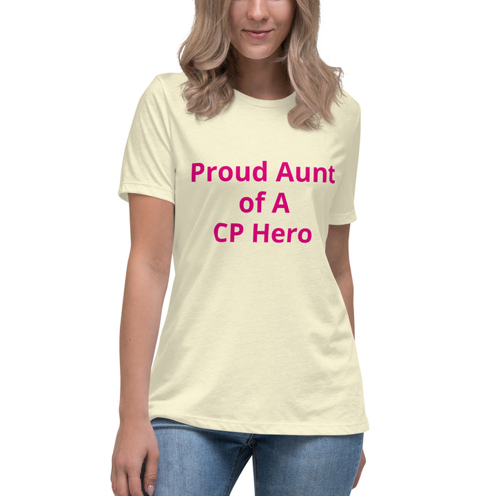 Proud Aunt of A CP Hero Women's Relaxed T-Shirt Pink