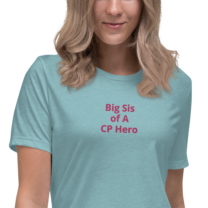 Big Sis of A CP Hero Women's Relaxed T-Shirt Pink - The My CP & Me Store