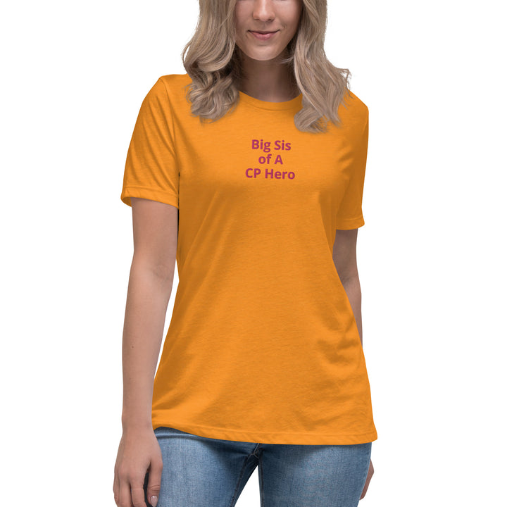 Big Sis of A CP Hero Women's Relaxed T-Shirt Pink - The My CP & Me Store