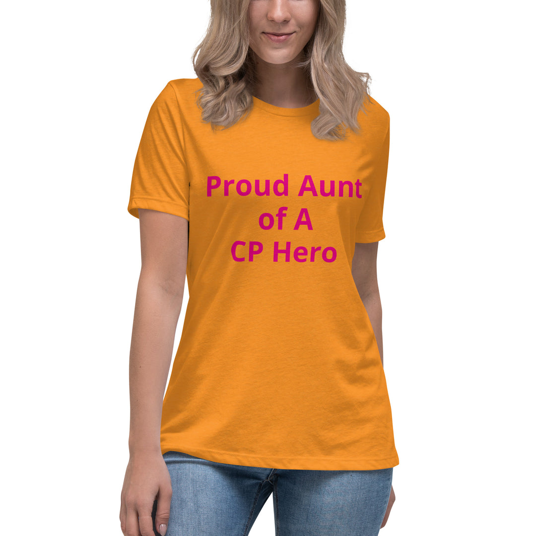 Proud Aunt of A CP Hero Women's Relaxed T-Shirt Pink