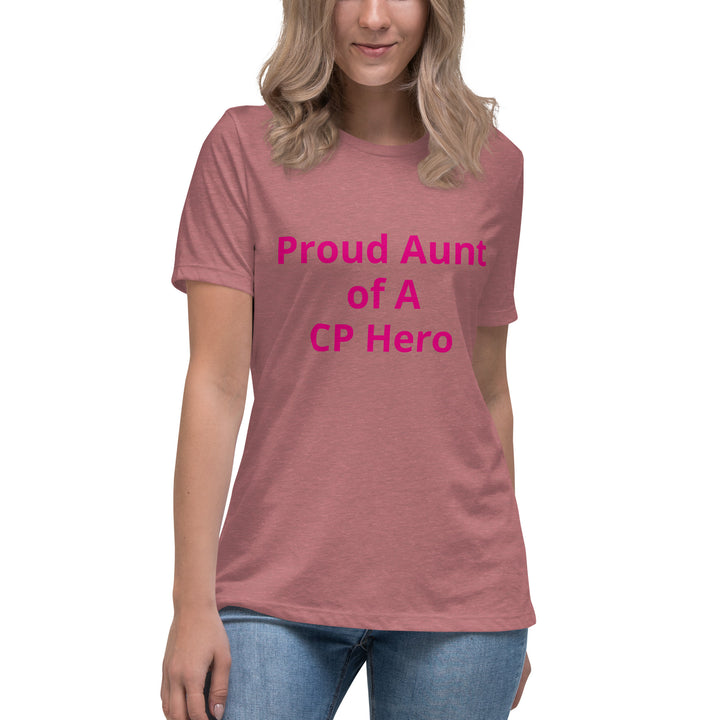 Proud Aunt of A CP Hero Women's Relaxed T-Shirt Pink