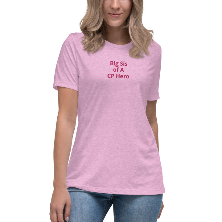 Big Sis of A CP Hero Damen-T-Shirt, leger, rosa