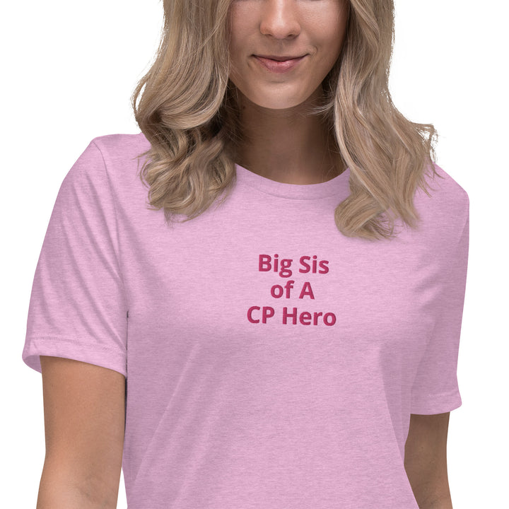 Big Sis of A CP Hero Damen-T-Shirt, leger, rosa