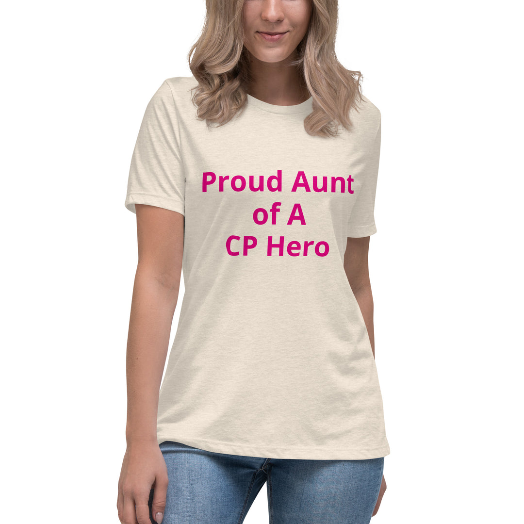 Proud Aunt of A CP Hero Women's Relaxed T-Shirt Pink