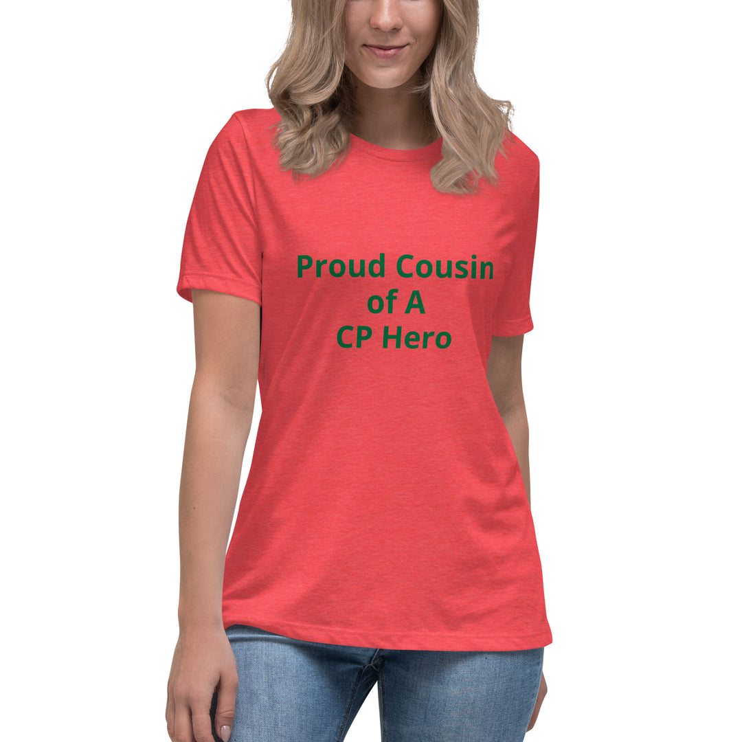 Camiseta ancha para mujer Orgullosa prima de un héroe CP