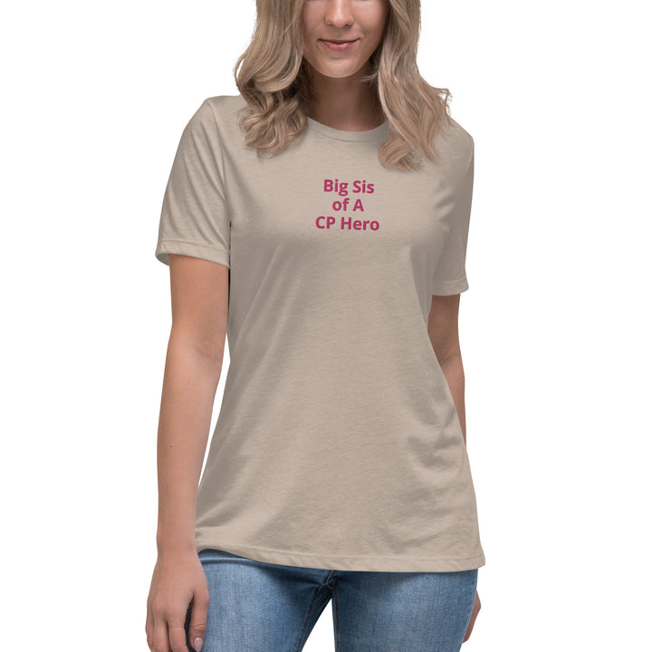 Big Sis of A CP Hero Damen-T-Shirt, leger, rosa