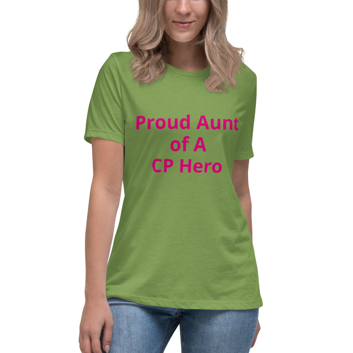 Proud Aunt of A CP Hero Women's Relaxed T-Shirt Pink