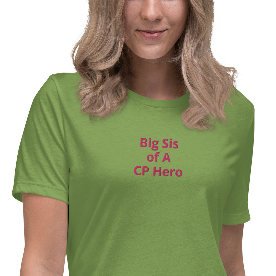 Big Sis of A CP Hero Women's Relaxed T-Shirt Pink - The My CP & Me Store