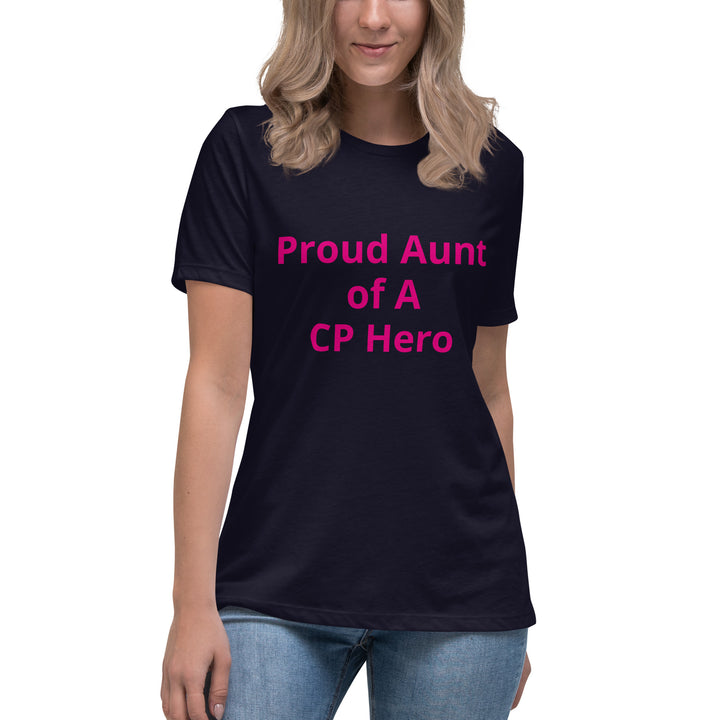 Proud Aunt of A CP Hero Women's Relaxed T-Shirt Pink