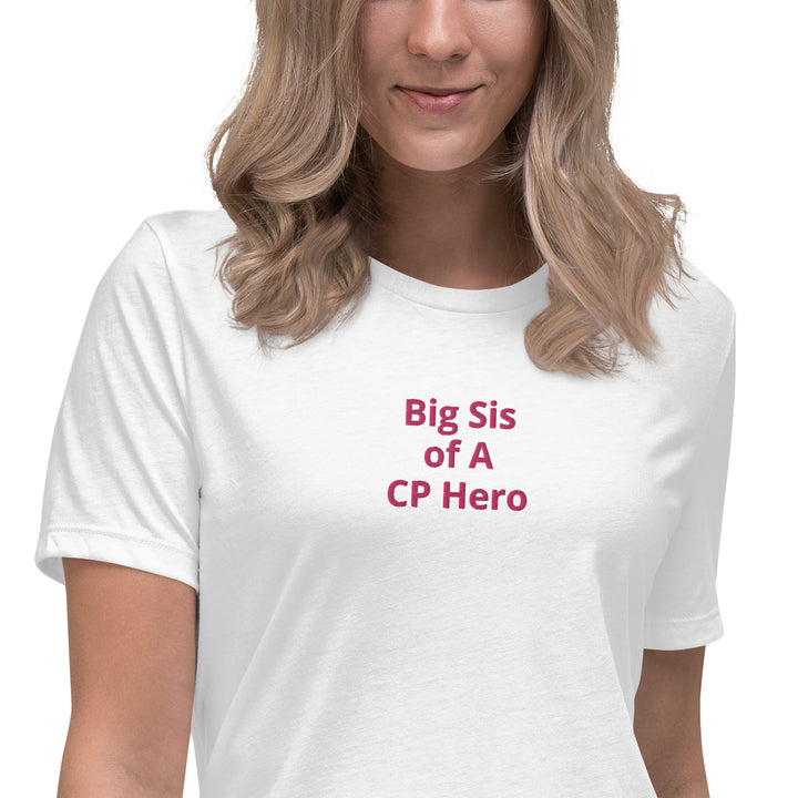 Big Sis of A CP Hero Damen-T-Shirt, leger, rosa