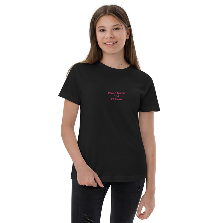 Orgullosa sobrina de un héroe CP camiseta juvenil Rosa