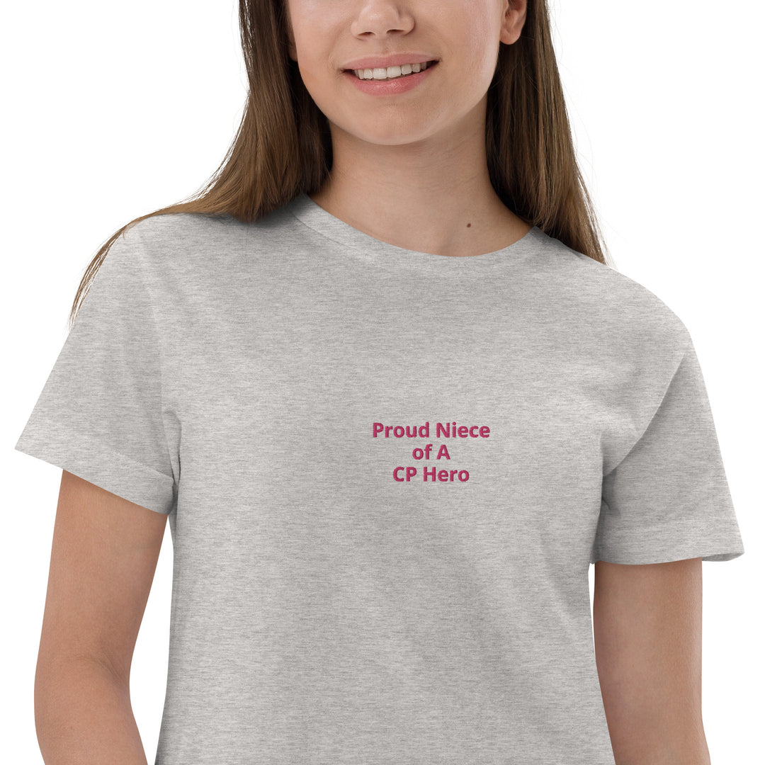 Proud Niece of A CP Hero Jugend-Trikot-T-Shirt Pink