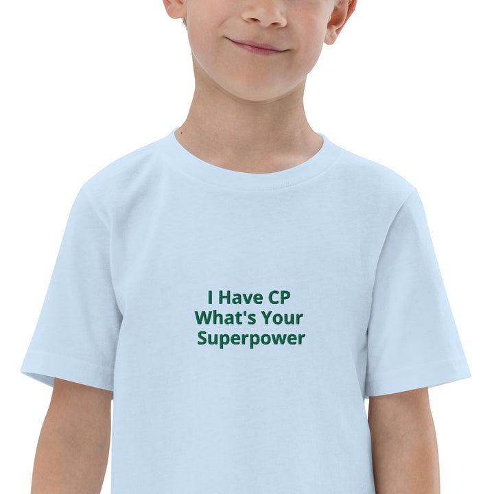 I Have CP What's Your Superpower Youth jersey t-shirt - The My CP & Me Store