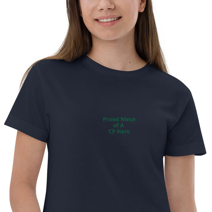 Camiseta de jersey juvenil Orgullosa sobrina de un héroe CP